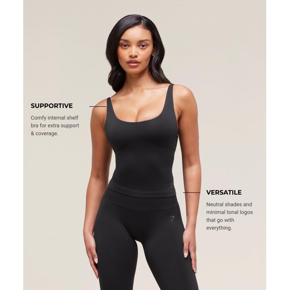 Gymshark Soft Sculpt Shelf Tank Black B3b9b Bb2j