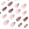 Autumn/Winter 3D Floral French Zebra Stripe Wearable Nail Tips