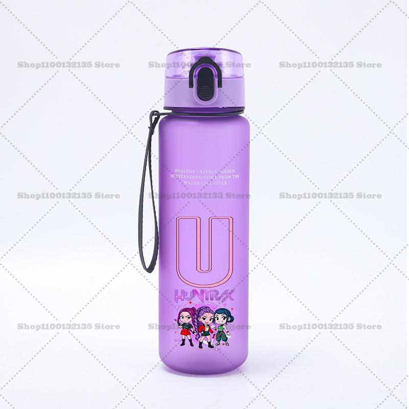 650ml Korean Pop Demon Hunters Sports Water Bottle Boy Motivational Leak Proof Travel-Friendly Reusable Mugs Outside-Use Travel Gym Jugs Present