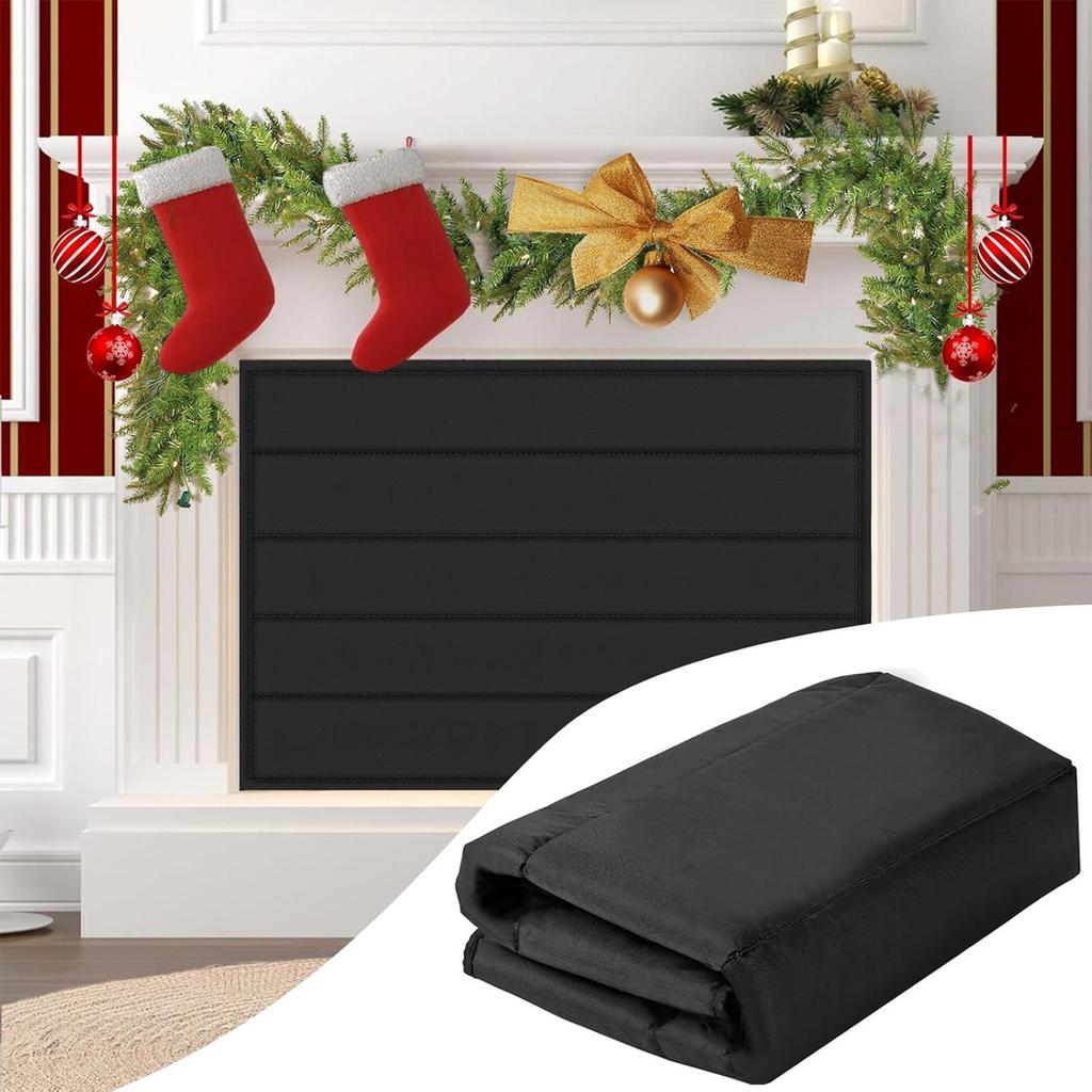 Fireplace Cover Fireplace Draft Stopper With Built-in 12 Strong Magnet Stops Heat Loss Flame-Retardant Fire Place Accessories