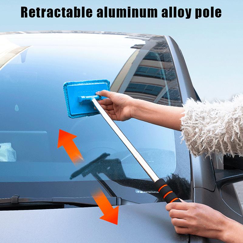 Car Window Cleaning Brush with Removable Microfiber Pad for Car Windshield Home Office Cleaning