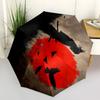 Samurai, Sunset Themed Automatic Opening and Closing Umbrella, Brightly Colored 8-rib Portable Umbrella, Suitable for Men and Women, A Perfe