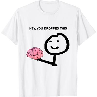 Hej Zgubiłeś To Zabawny Dowcip o Mózgu Koszulki Męskie Damskie Bawełniane Humor Streetwear T-Shirt Krótki Rękaw Unisex Luźne Ubrania