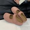 Scarpe Boken con plateau borsa da donna testa di pelle mezze pantofole abbigliamento esterno da donna 2025 nuova primavera Mary Jane a un pedale scarpe singole