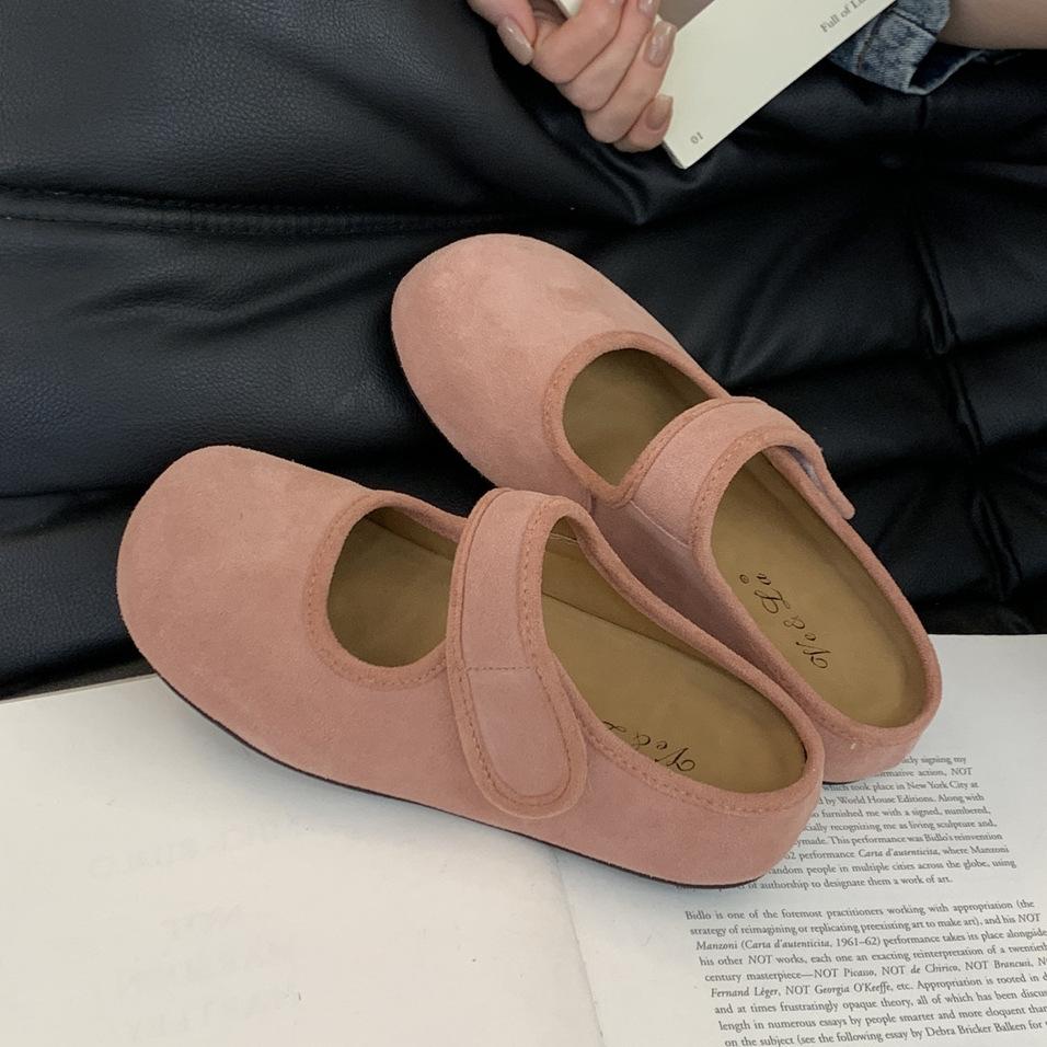 Scarpe Boken con plateau borsa da donna testa di pelle mezze pantofole abbigliamento esterno da donna 2025 nuova primavera Mary Jane a un pedale scarpe singole