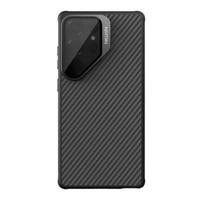 NILLKIN For Samsung Galaxy S25 Ultra Magnetic Case TPU + Aramid Fiber Lens Cover Kickstand Phone Cover