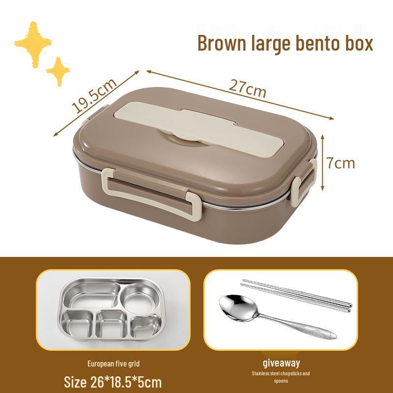 Microwave Safe 304 Stainless Steel Bento Box with Sealed Compartments for Freshness