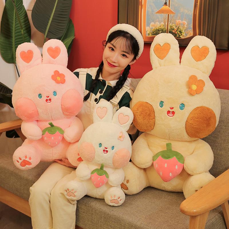 Cute Doodle Rabbit Plush Toys Little Bunny Doll Pushing Pillow Girls Birthday Gift Children's Dolls