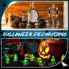 50 Pcs Mini Resin Halloween Figurines Luminous Miniature Crows Black Raven Resin Crows Figures For House Halloween Scene Decor