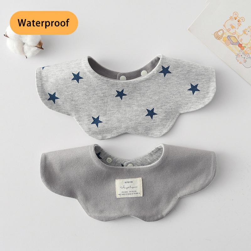 New Waterproof Two-sided Usable Baby Feeding Drool Bib Infants Wave Petal Saliva Towel Soft Burp Cloth For Toddler Kids Bibs