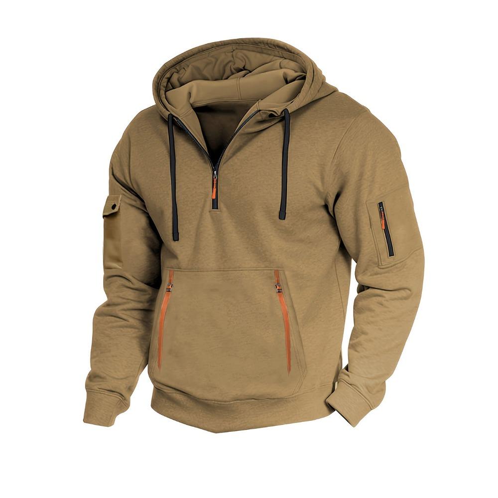 

Новые мужские толстовки с капюшоном на молнии с карманами для спорта и активного отдыха, стильная повседневная одежда для весны и осени, толстовки с капюшоном, свитшоты 2XL хаки