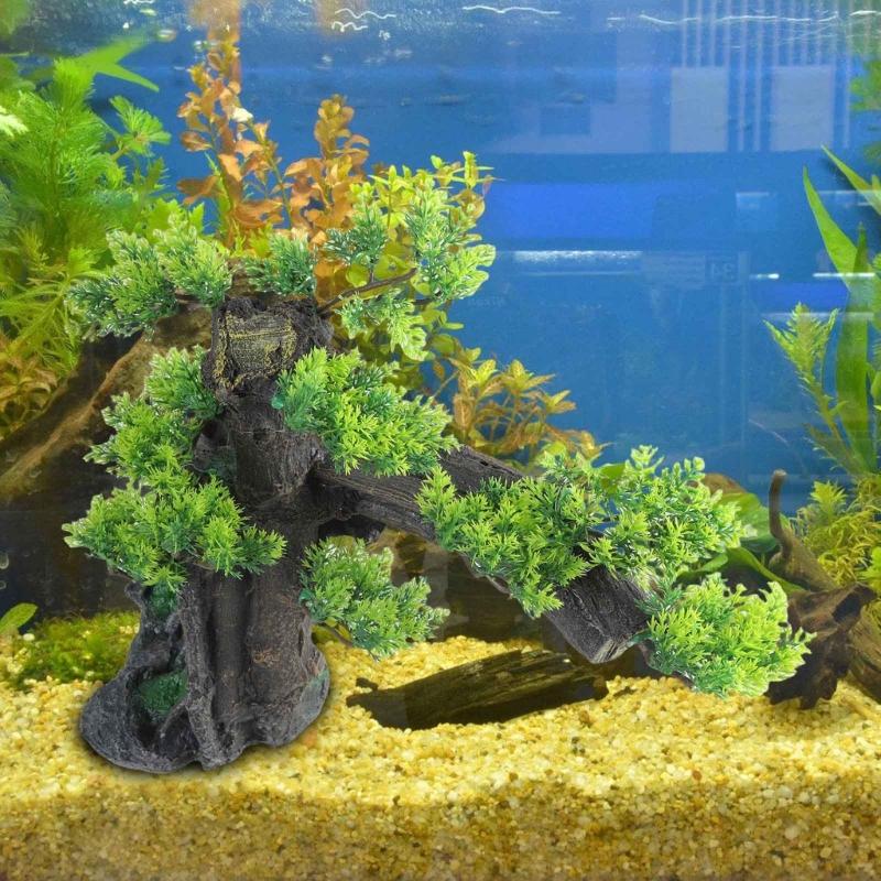 Landschaft Kiefernhaus Landschaft Aquarien Dekorationen für Aquarien Terrarium Garnelenhaus Antike Ornamente