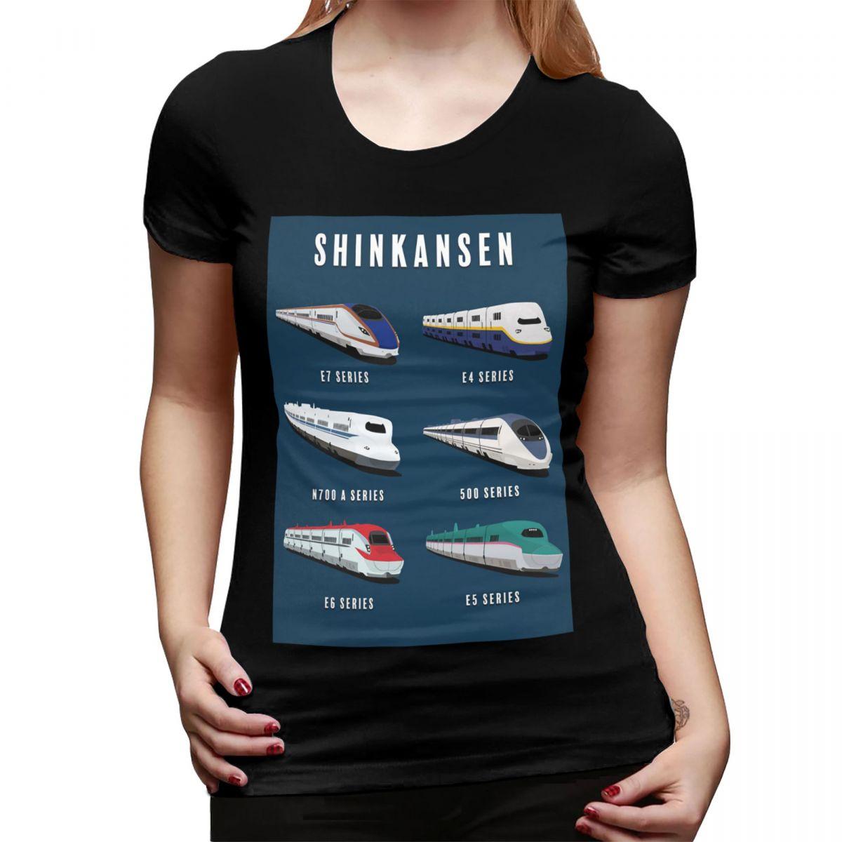

Japanese Shinkansen Bullet Trains TShirt for Women Crew Neck Streetwear T Shirts Womens Tees Short Summer Clothes Tops 4XL