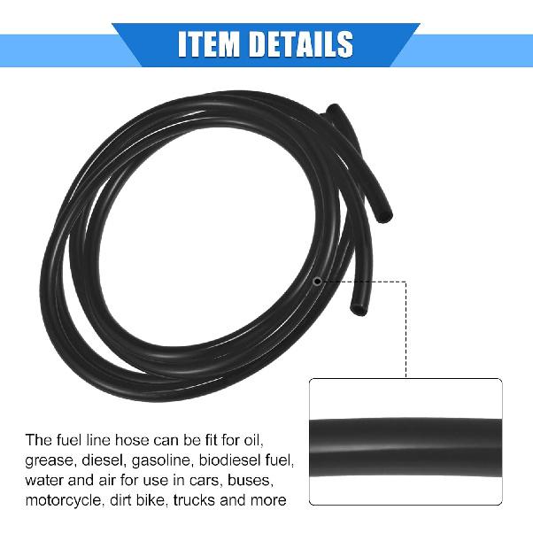 2 Stück Kraftstoffentlüftungsschlauch, 0,2"x39" 5mm x 1m Benzinleitung Kraftstoffschlauch Schlauch Universal für ATV Dirt Bike Go-Kart Langlebiges Polyurethan Schwarz