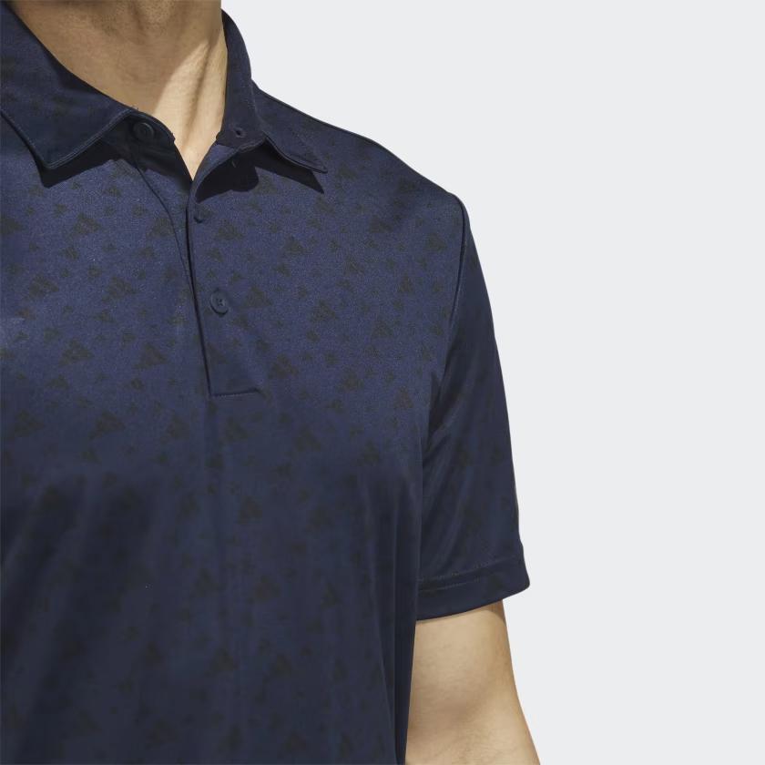 Adidas Allover Print Core Allover Print Golf Polo Shirt Men Polo Shirt Navy-Blue HZ0416