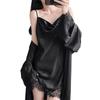 Women's Ice Silk Camisole and Nightdress Set with Chest Pads - Spring & Autumn