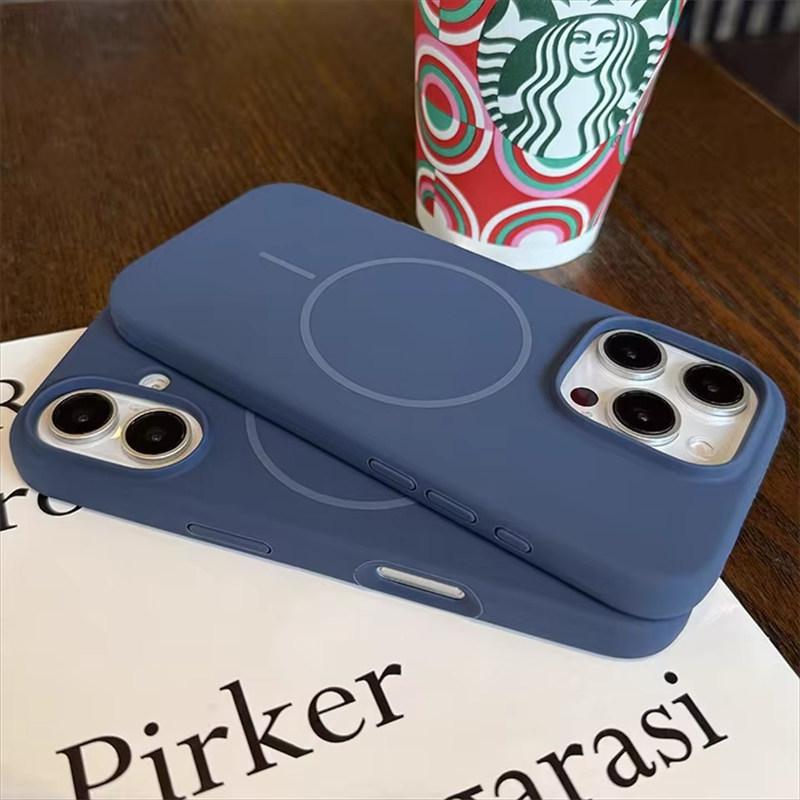 Luxury Liquid Silicone For Magsafe Case For iPhone 16 15 14 13 12 Pro Max Plus Magnetic Wireless Charging Soft Cover