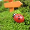 100pcs DIY Micro Landscape Mossy Fleshy Small Ornaments Cartoon Red Beetle Seven Star Ladybug Wooden Crafts Home Decor