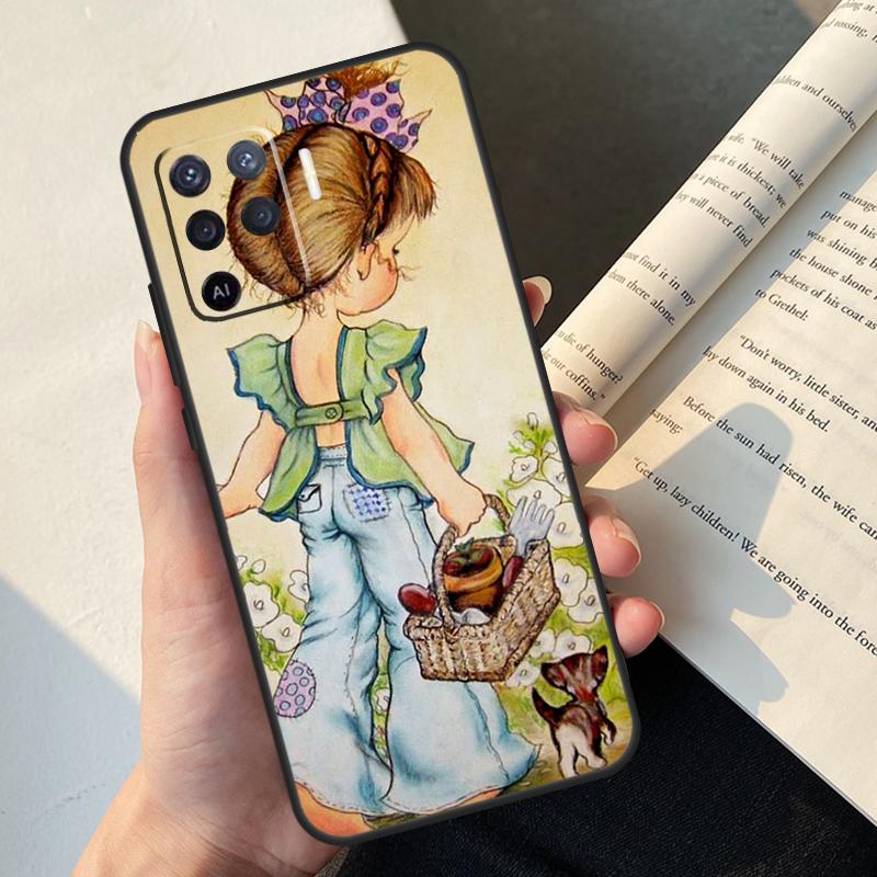 Sarah Kay Girl Case For Oppo A54 A74 A94 A17 A57 A77 A76 A16 A96 A18 A60 A80 A40 A38 A58 A78 A98 A15 A5 Pro