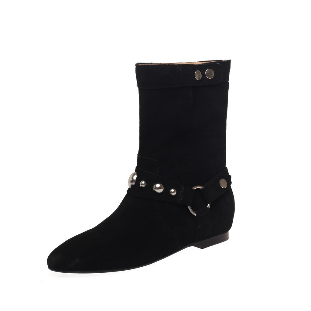 New Autumn Women Boots Fashion Increase Height Round Toe Winter Women Shoes Cow Suede Women Chelsea Western Boots