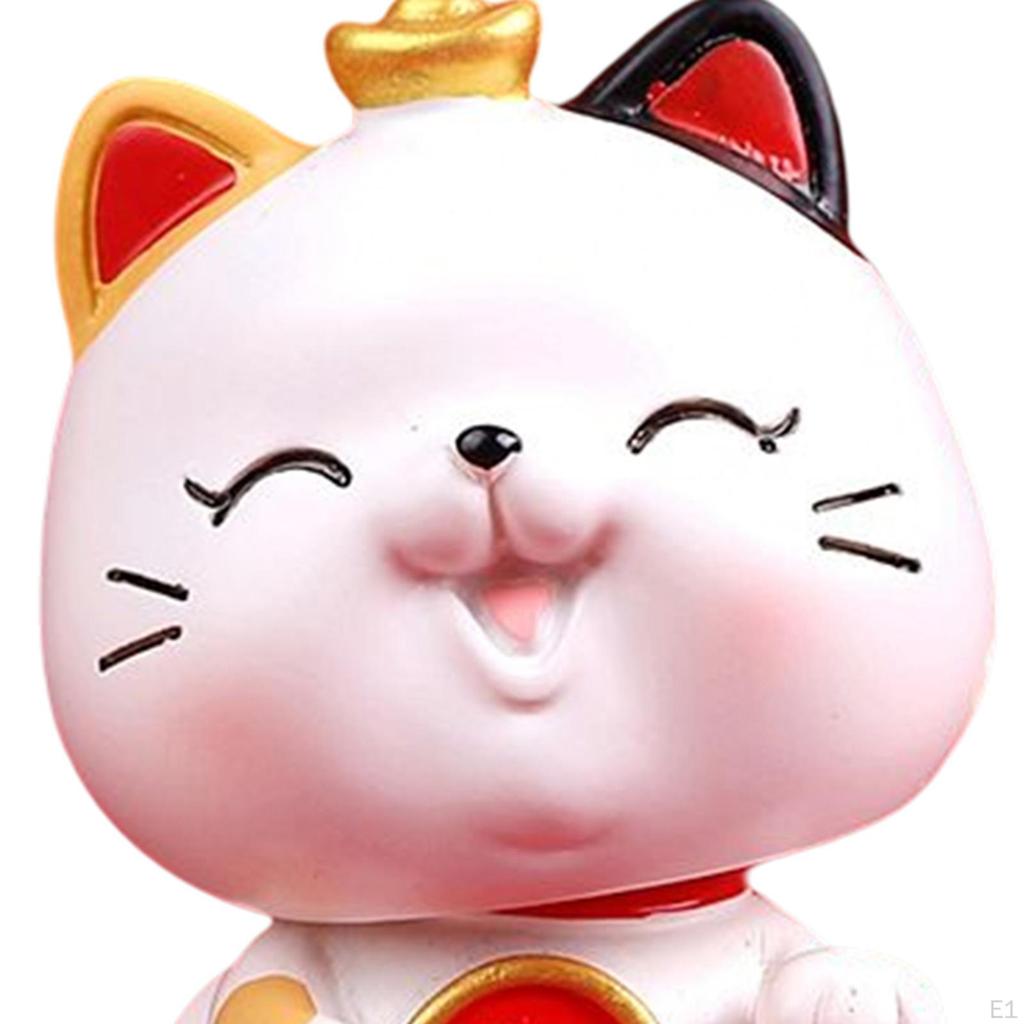Cat Figurine Art Decorative Display Ornament Kitten Statue for Desk Chinese Year Gifts Car