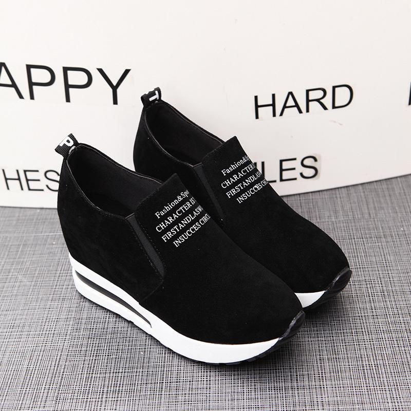 New Arrival Women Shoes Wedge Increase Shoes Black Shoes Women Sneakers Leisure Platform Shoes Breathable Zapatos De Mujer