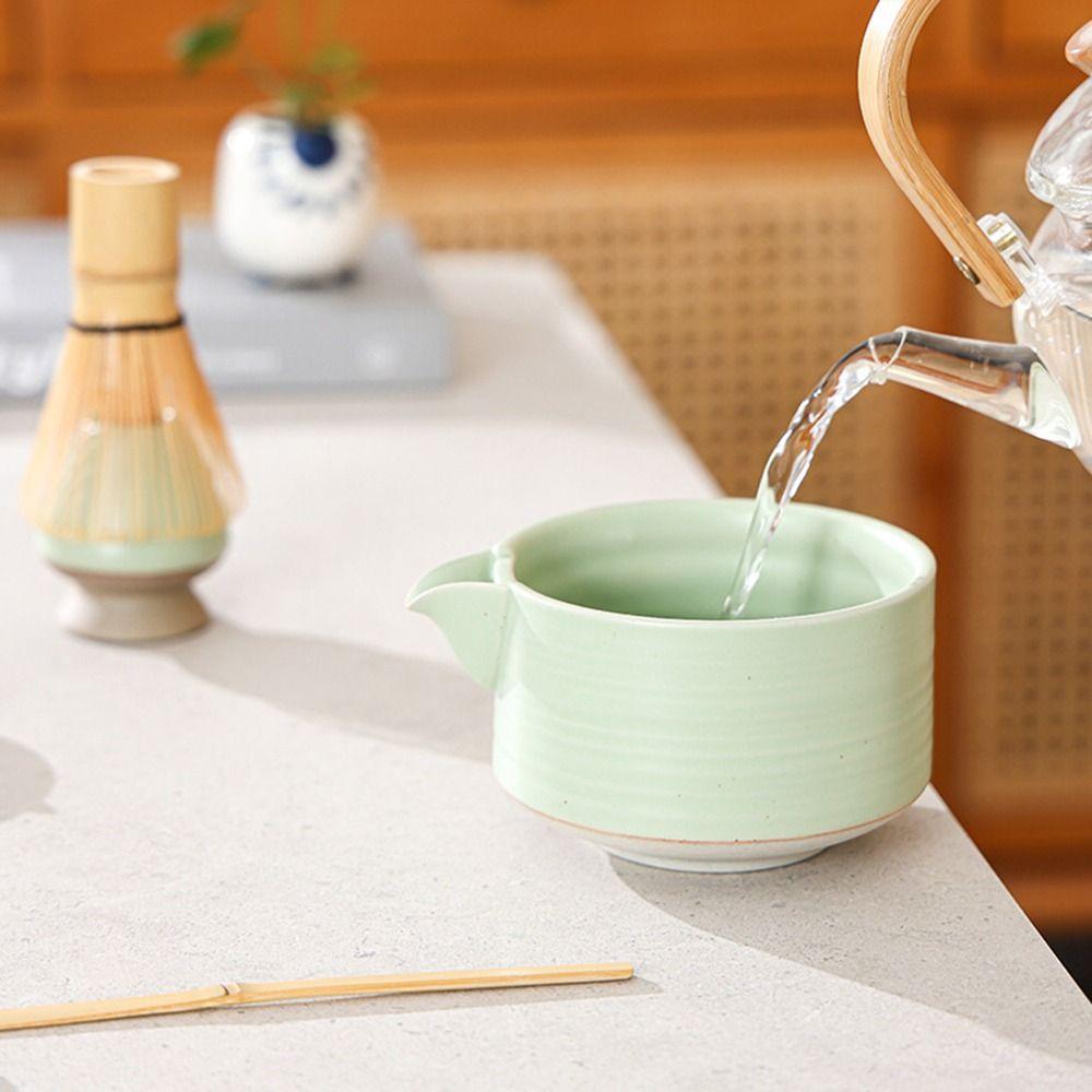 4PCS Bamboo Ceramic Matcha Whisk Set Reusable Match Bowl New Japanese Matcha Tea Set  Stirring
