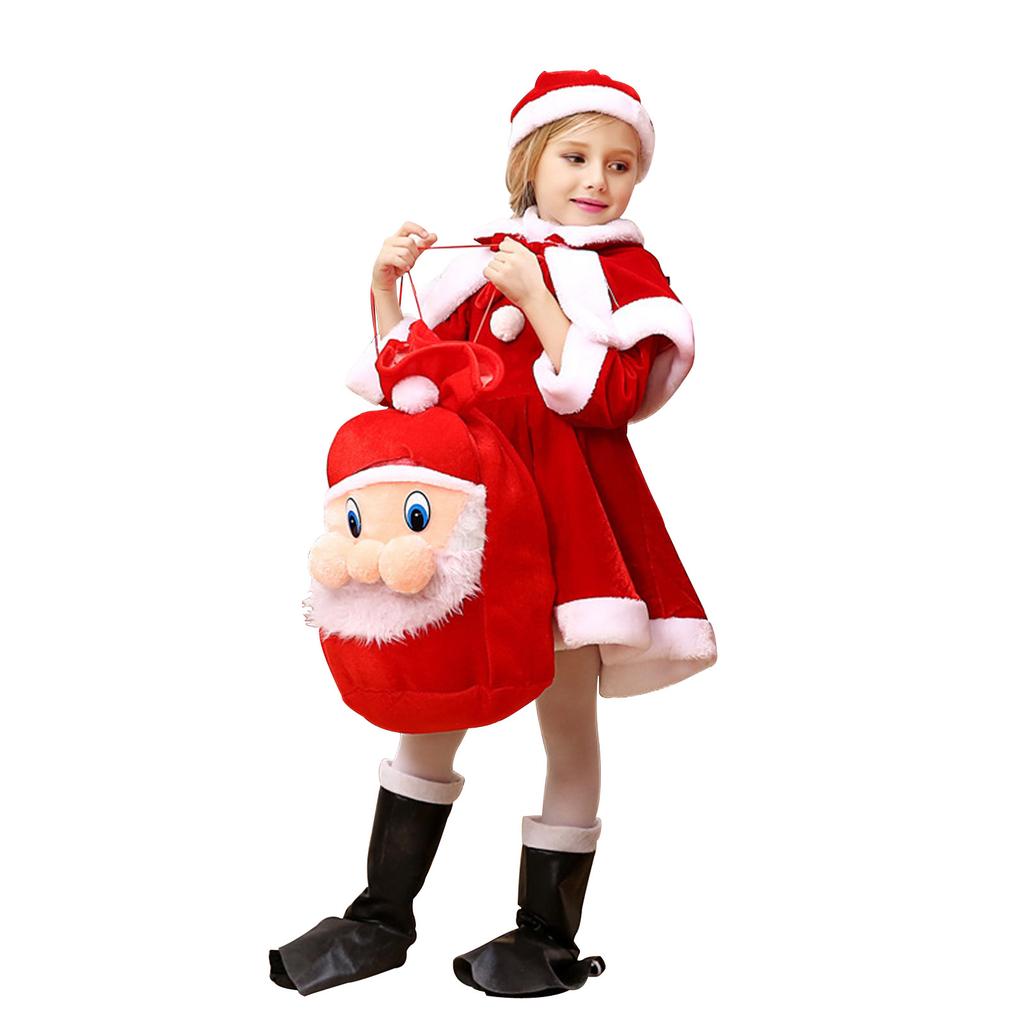 4PC/5PC Infant Toddler Baby Kids Boys Girls Chirstmas Suit Hat + Cloak + Dress/(Tops + Pants) + Bag Outfits