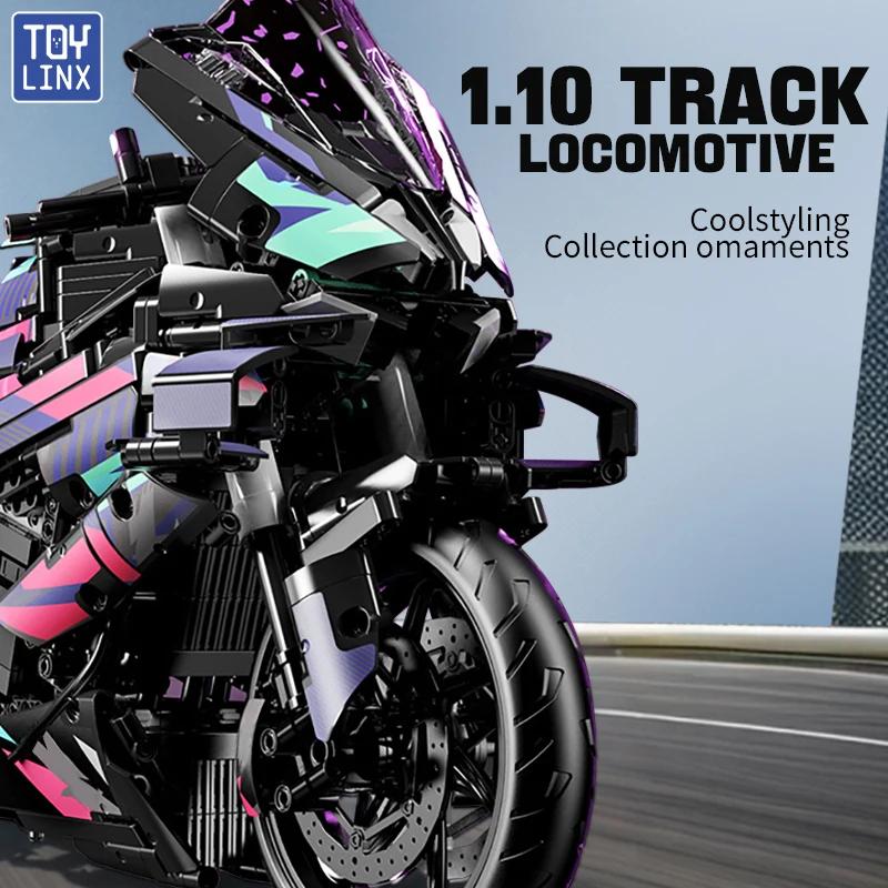 Bbox 1920PCS Large Motorcycle Racing Building Block Model | Men's Desktop Decor & Stress-Relief Toy | ABS Motorcycle Blocks