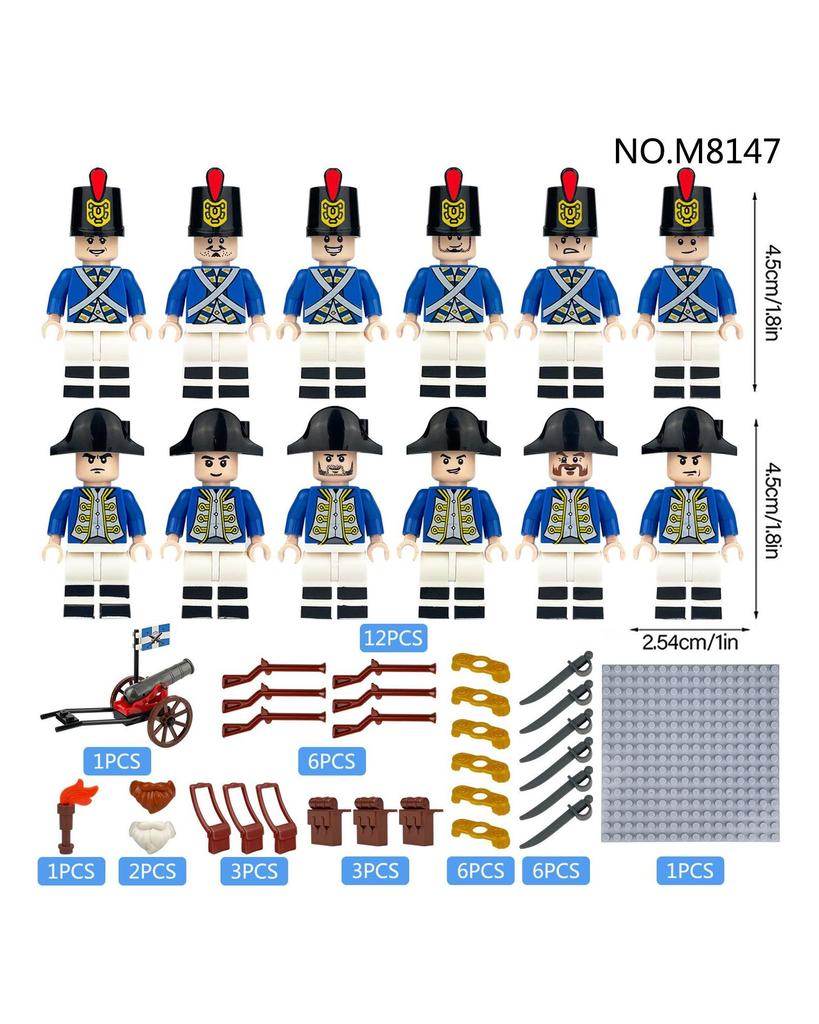 M8147 Mittelalterliche europäische Expeditionssoldaten der Royal Navy Kanone Menschliches Zusammenbauen Bausteine Spielzeug