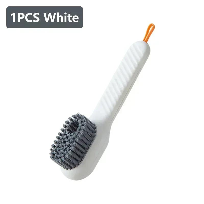 1/2pc Cleaning Brush Soft Automatic Liquid Shoes Brush Long Handle Bristled Liquid Clothes Brush Household Cleaning Tools Gadget
