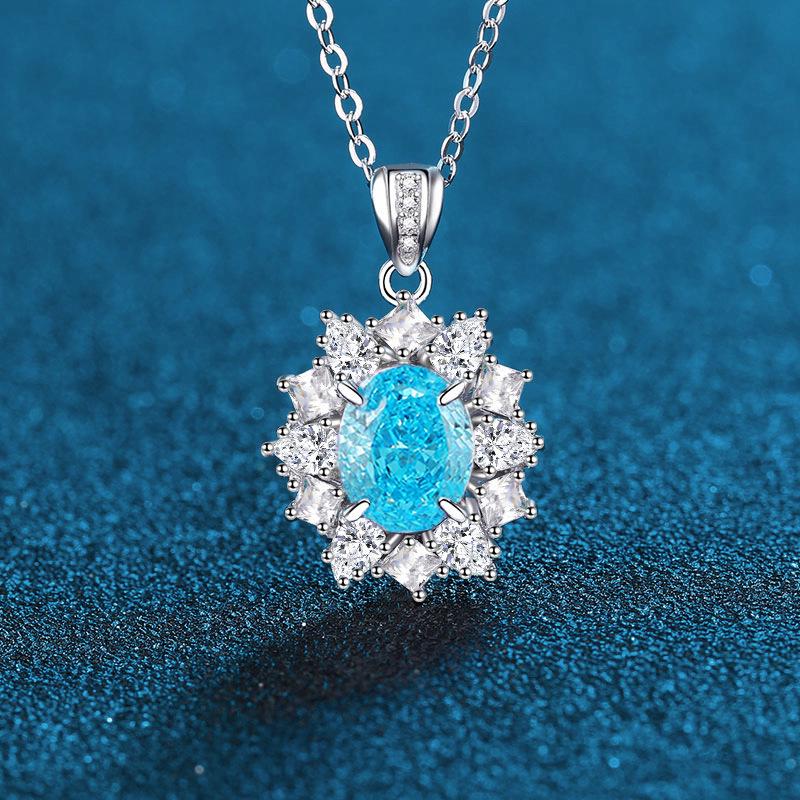 Gemstone Series High Carbon Diamond Multi-Color Necklace - Women's Fashionable Versatile Internet Celebrity Style.