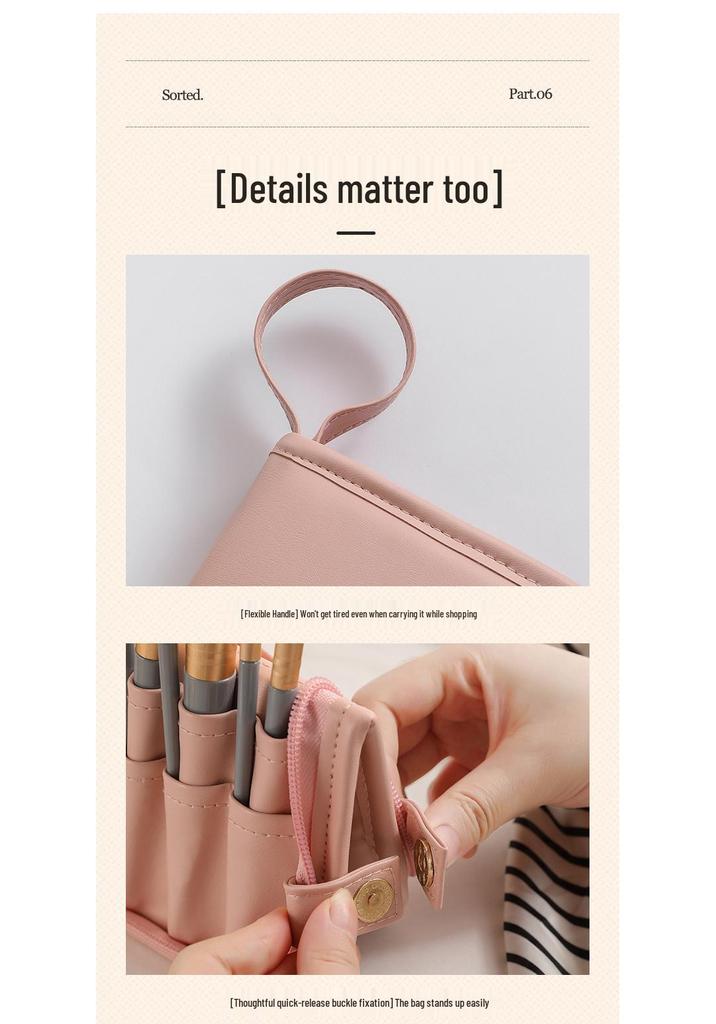 PU Waterproof Foldable Makeup Brush Storage Bag: Multifunctional, Dustproof & Travel-Friendly