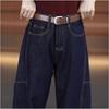 Plus Size High Waist Retro Straight Leg Jeans for Women - Autumn 2024 Collection