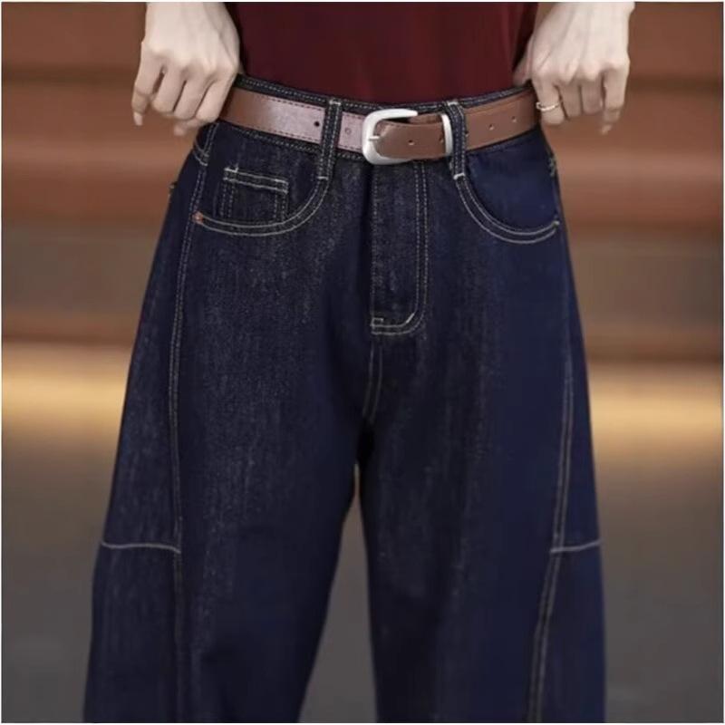 Plus Size High Waist Retro Straight Leg Jeans for Women - Autumn 2024 Collection