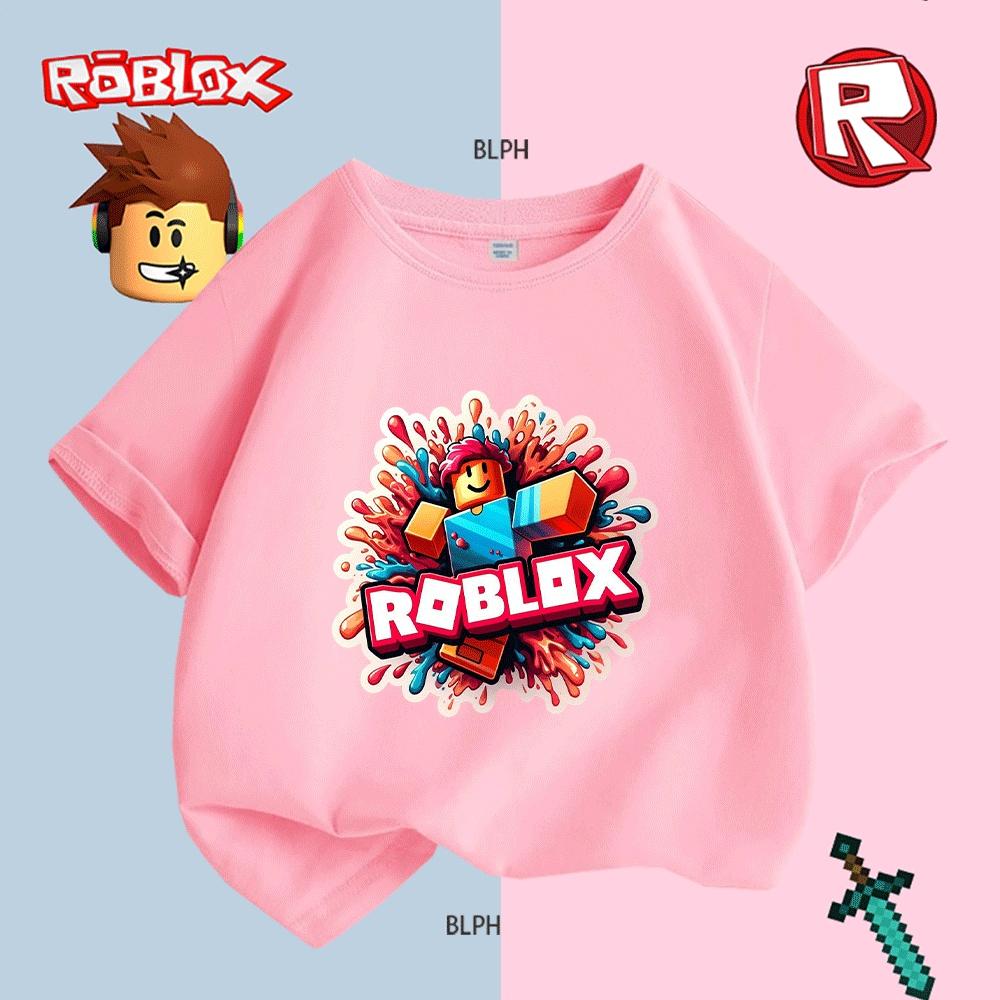 Cute Roblox Character Print Kids T-Shirt, Colorful and Fun Gaming-Inspired Tee for Boys/Girls, Ideal for Casual Wear and Roblox
