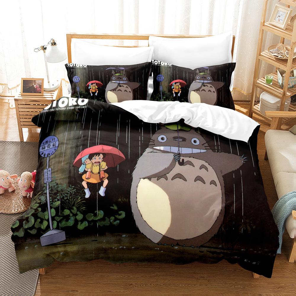 Cute Cartoon Chinchilla 3D Digital Printing Quilt Cover Pillowcase Bedding Three-Piece Batch