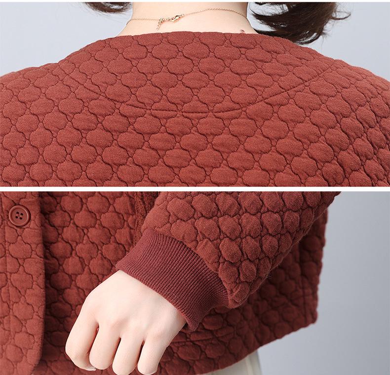 Women's Petite Loose Casual Round Neck Jacket for Middle-Aged & Elderly - Spring 2025