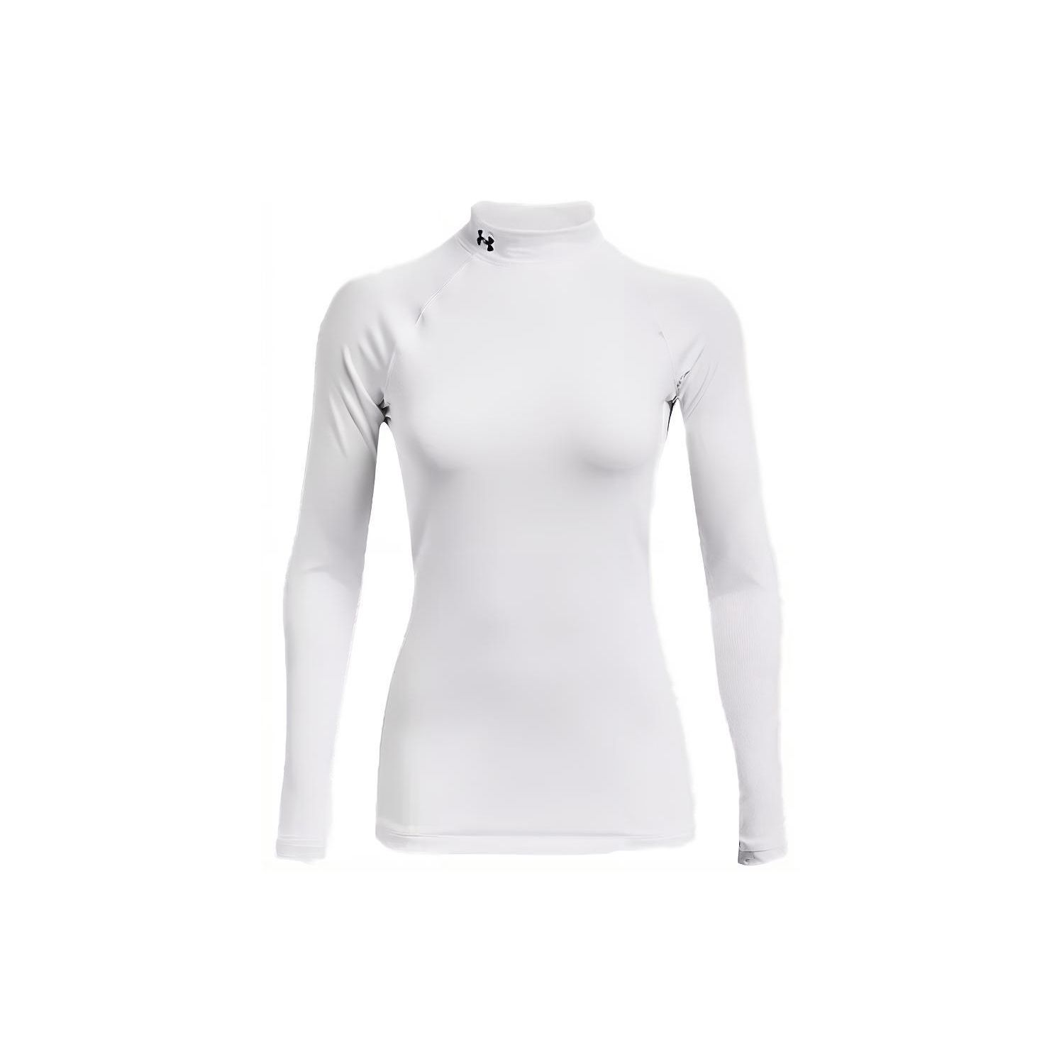 

Under Armour Logo Solid Color High Neck Long Sleeve Raglan T-Shirt Women tops White 1368702-100 L