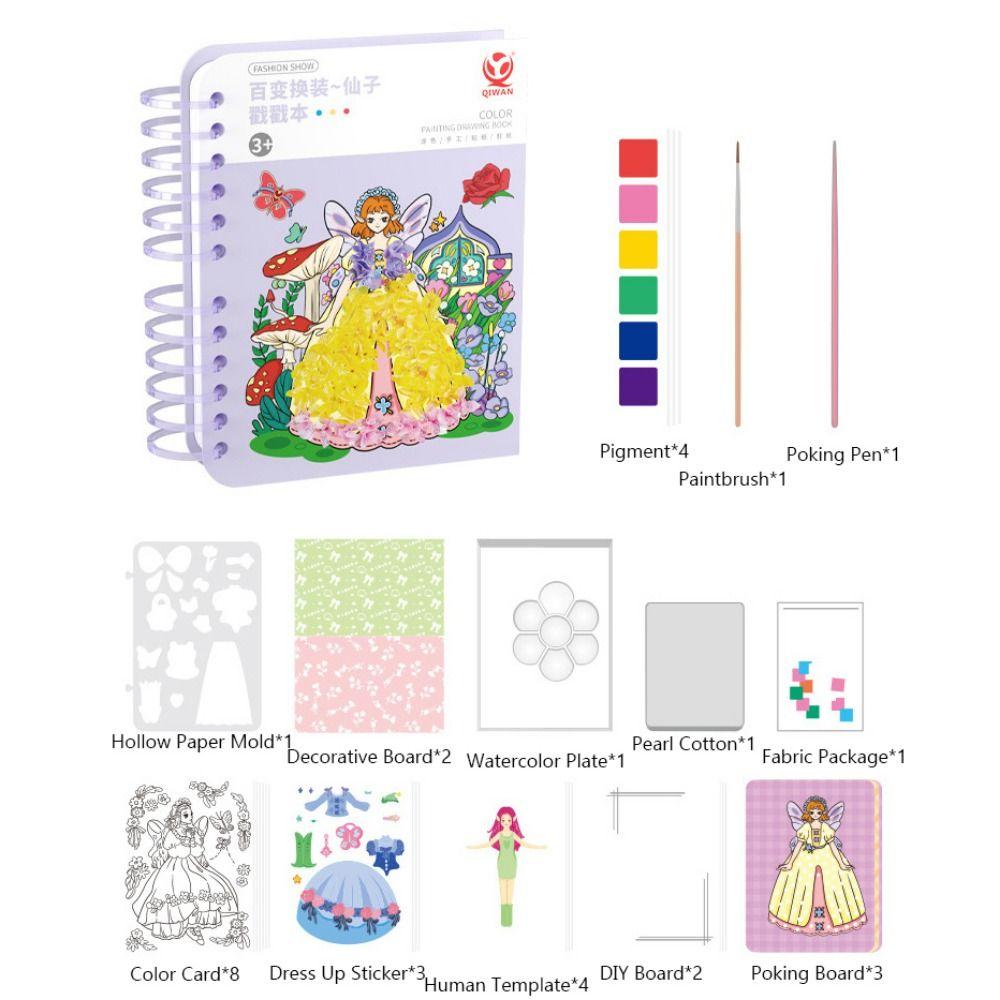 Fun Craft DIY Painting Sticker Princess Fairy Educational Magical Art Handmade Girl Drawing Sticker Art Craft