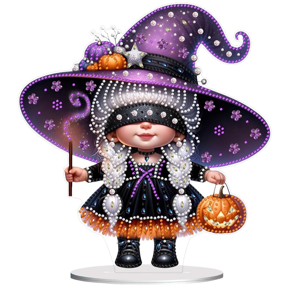 Acrylic Halloween Goblin Diamond Painting Tabletop Ornaments Kit 5D DIY Diamond Art Tabletop Decorations for Home Office Decor