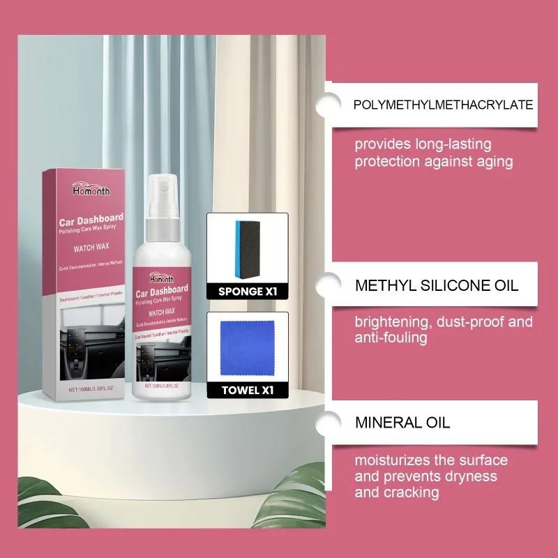 Upholstered and Polished Care Wax for Interior Plastic of Good Cars Polishing Care Wax for Automobile Instrument Panel Spray