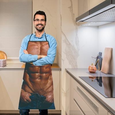 Funny Sleeveless Apron for Men Creative Cooking Apron with Adjustable Waist Ties White Elephant Gifts Holiday Aprons
