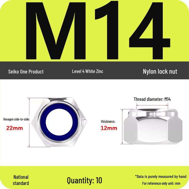 4.8-Grade Galvanized Black Nylon Anti-Loosening Self-Locking Nut for M3-M10 Threads