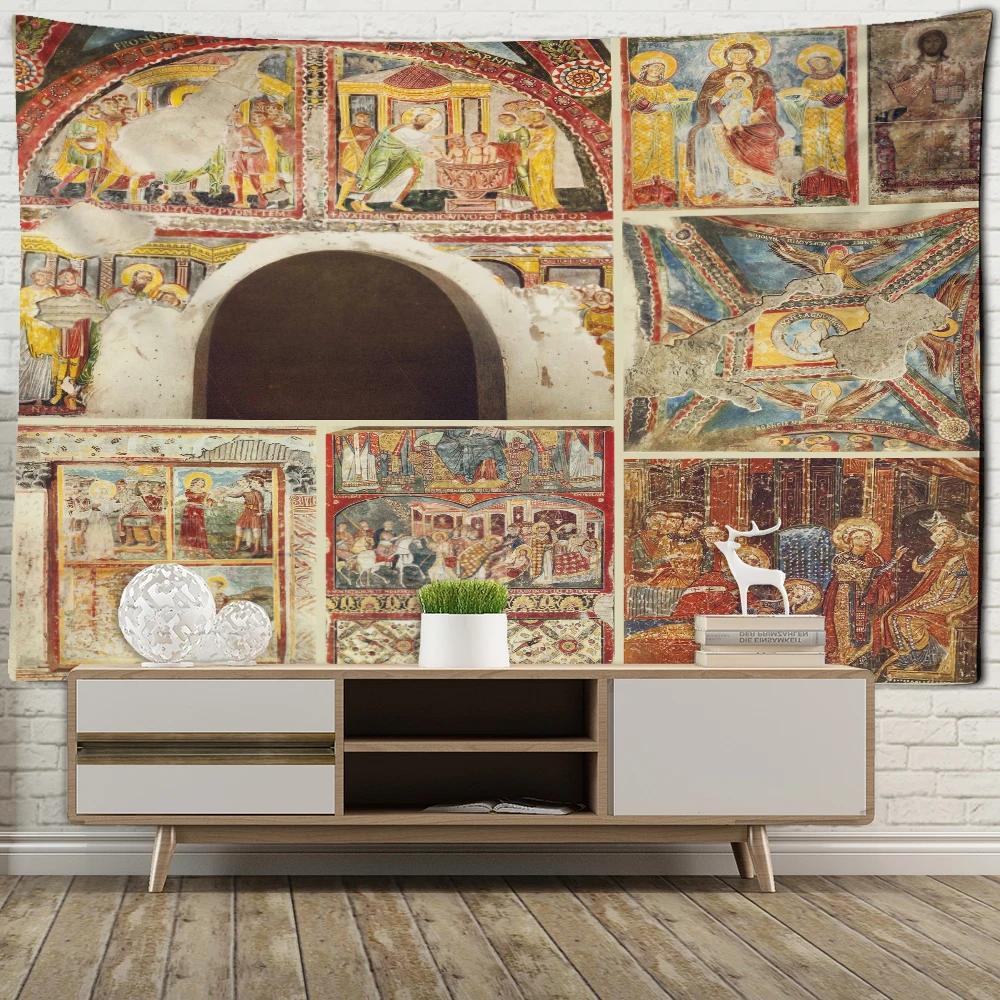 Imperium Romanum Obraz Tapisérie Král Justiniánská dynastie Retro Nástěnné Tapisérie Boho Home Dekor Nástěnná malba Macrame