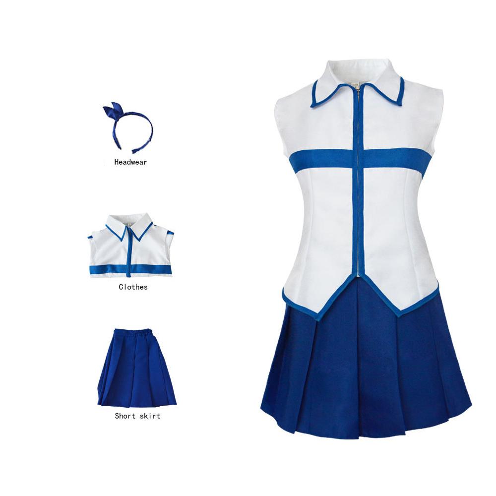 

Blue Cosplay Costume Dress Uniform Outfit Full Set Halloween XS