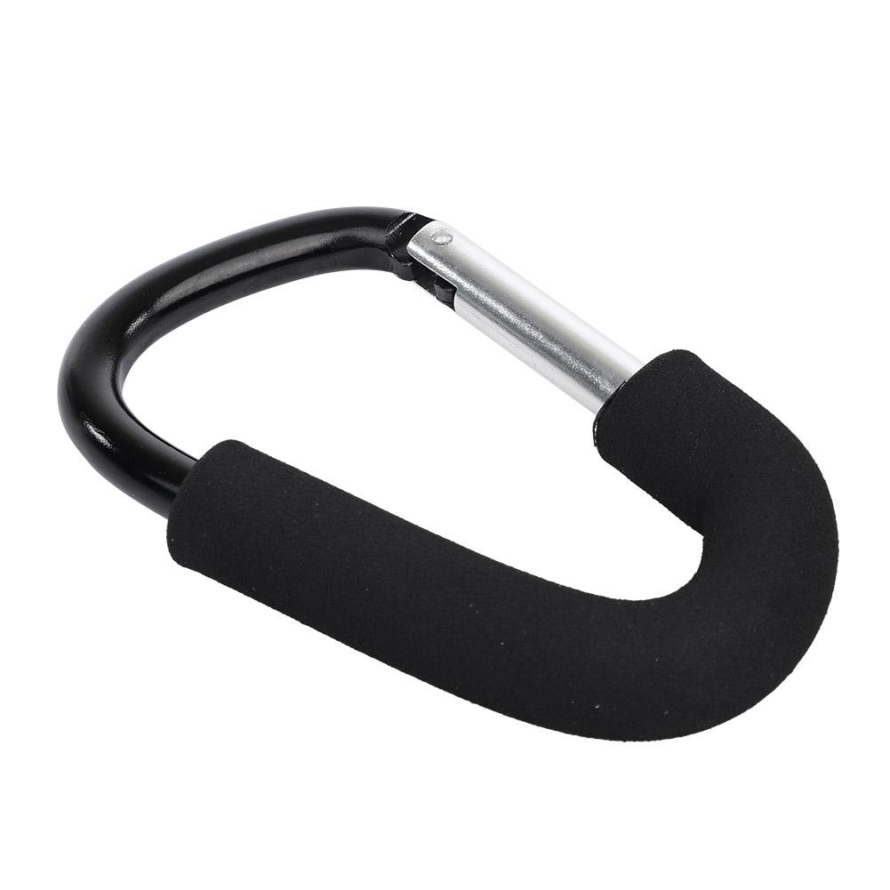 Schwarzer Kinderwagen Haken Clip Kinderwagen Karabiner Windeltasche 16 x 10 cm