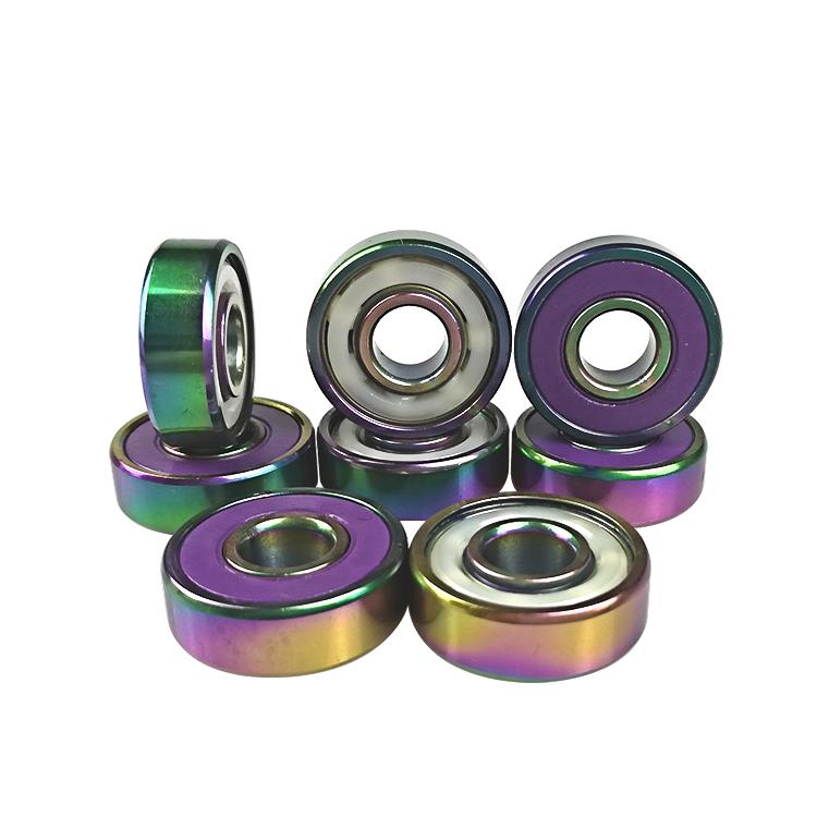 608RS Rainbow Titanium Ceramic Bearing for Scooter Skateboard Longboard High Speed ABEC-11 Precision OEM logo High Quality