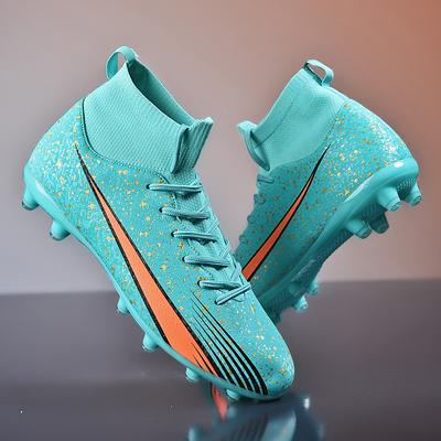 Spot Football Shoes Men's and Women's Adult High-top AJ Spikes Youth Broken Nails Training Competition Sports Shoes