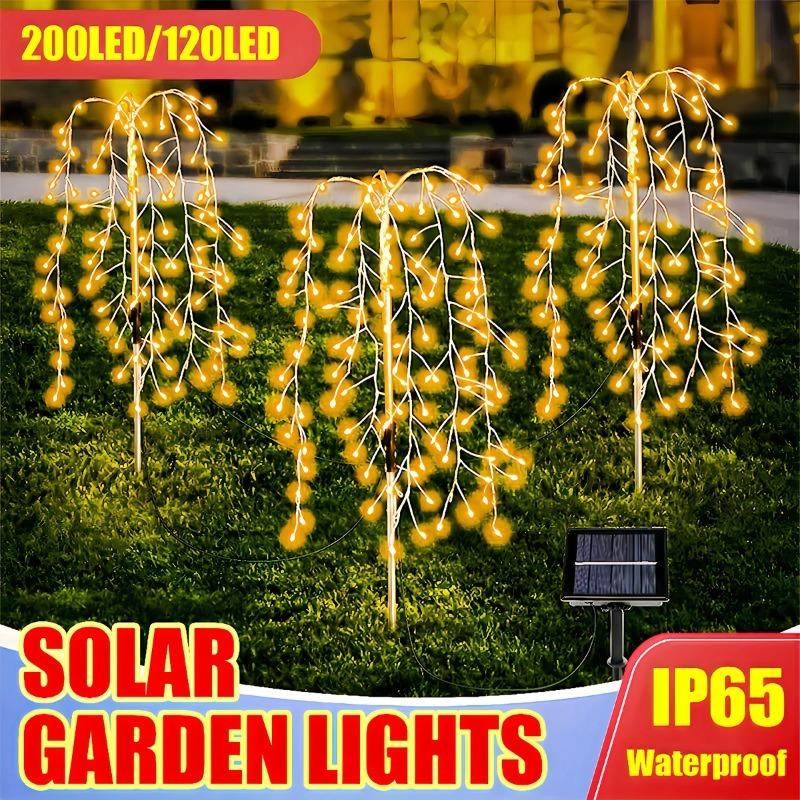 1500LM Solar Lawn Light Fireworks Light Firecracker Light Outdoor For Courtyard Garden Path Walkway Terrace Flower Bed Party Decoration